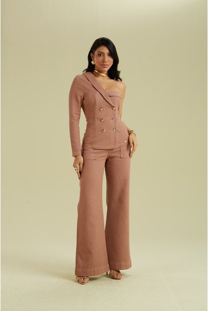 Blazer Feminino Manga Única Texturizado